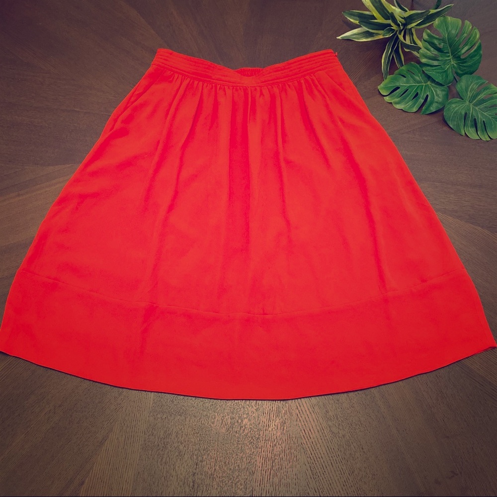 Red Aline skirt with pockets!